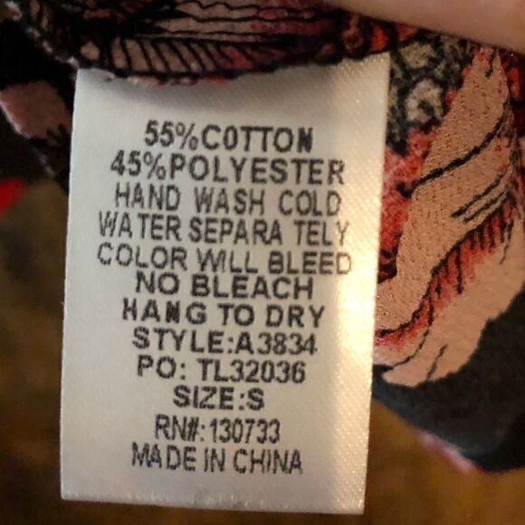 Luxe Apothetique S NWT Black Red Large Floral Mini Flowy Ruffle Light Dress - Picture 5 of 9